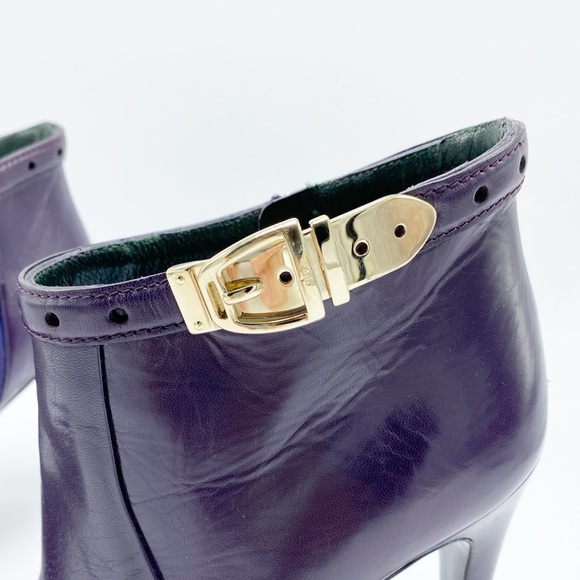 Gucci size 8 / 38 Purple Ankle Booties with Gold Hardware - Picture 6 of 11
